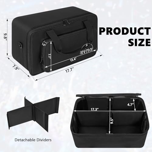 IBVIVIC 4 Par Spotlight Bag 5/16\'\' Padded Stage Lighting Storage Bag with Dividers, Handle, Straps, Black - Thumbnail 2