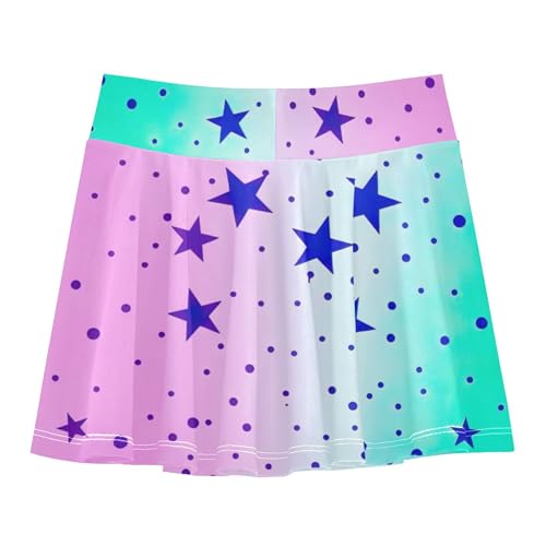 Purple Stars Dots Soft Pastel Gradient Toddlers Tennis Skirts Casual Athletic Shorts for Girls Skorts School Skirt 4t2