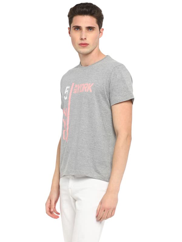 Image of AMERICAN CREW Printed Round Neck T-Shirt for Men