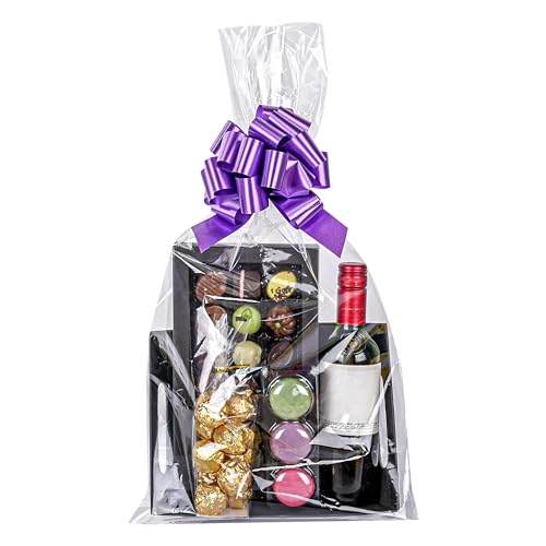 Restaurantware 14 x 24 In Clear Plastic Gift Basket Bags, 10 Count