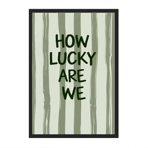 Framed How Lucky Are We Quote Canvas Print Modern Minimalist