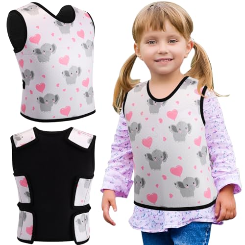 Image of Janmercy Kids Compression Vest Ages 2 to 9 Soft Adjustable Breathable Neoprene Comfort Vest for Boys Girls School Home Daily(Elephant,Small)