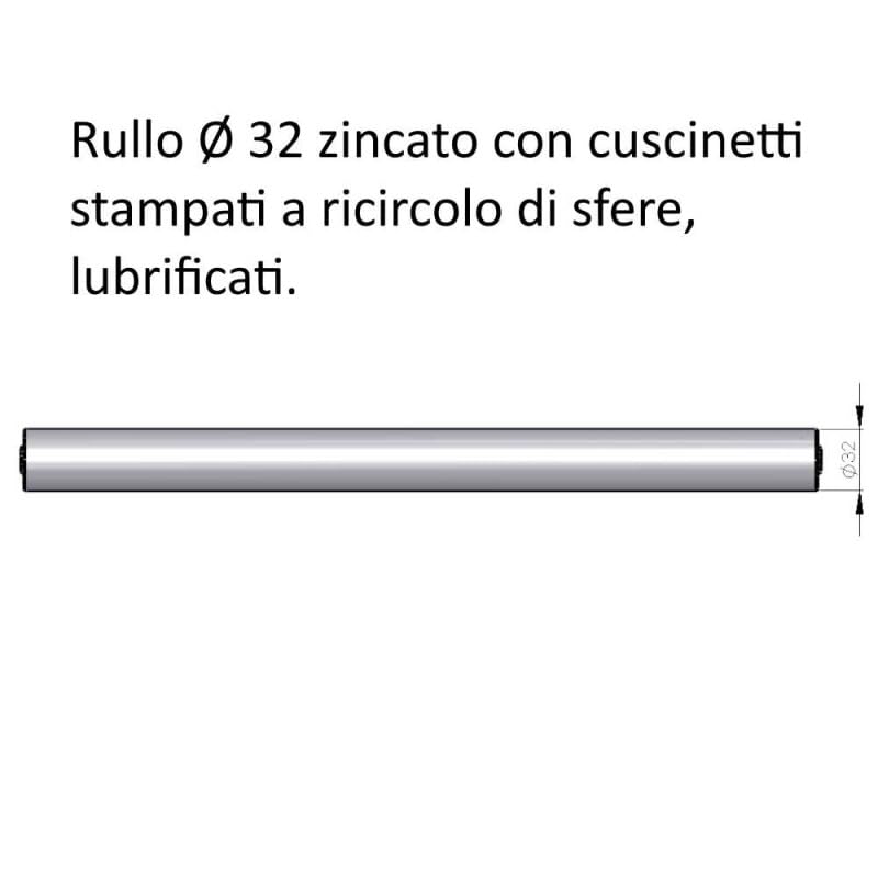 Rulliera estensibile in acciaio a doppio rullo mm.600x1000/3900xh.550-860 per movimentare prodotti industriali ES6/10/39/RDF