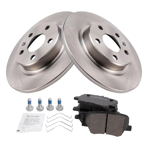 Image of TRQ Rear Brake Pad and Rotor Set Ceramic Vented Rotors 280mm Compatible with 2019-2022 Volvo XC40