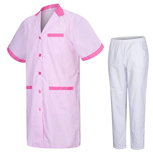 MISEMIYA - Medizinische Uniform mit Oberteil und Hose - XX-Large, Rosa 22