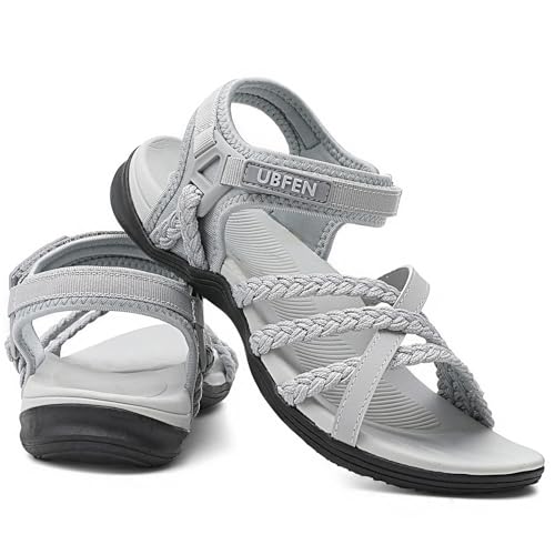 Image of UBFEN Womens Hiking Sandals Outdoors Water Sport Arch Support | Comfortable Adjustable Ankle Strap, Lightweight Suitable for Beach, Travel, Golf and Daily Wear