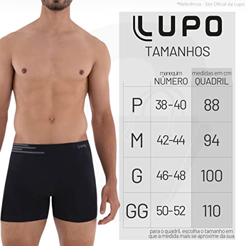 Kit 04 Cuecas Boxer Lupo Microfibra Sem Costura | 4 Pretas 9950 | M | 00436-0021409950_04UN