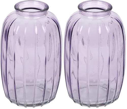 Talking Tables Vaso per fiori in vetro lilla Elegante centrotavola per matrimonio Davanzale Festa Giardino Cena estiva Camino Regalo Altezza 12 cm (Confezione da 2)