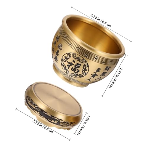 Cuenco de latón Feng Shui VALICLUD dorado para prosperidad 3