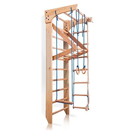 Wall Bars for Kids, Wood Stall Bar, Wooden Swedish Ladder, Kinder-4" - Certificate of Safe USE Home Gym Gymnastic, Climbing Kids, Indoor Children Playground 87" x31.5