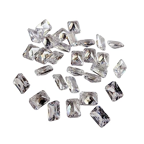 Zircon cubique blanc taille émeraude 5x7mm pour sertissage bijoux APH42
