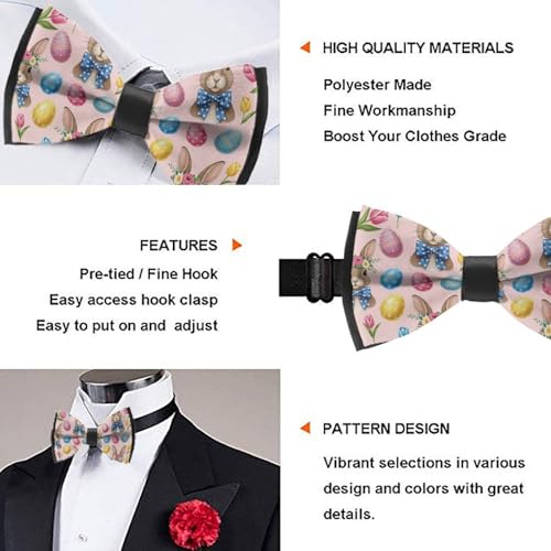 Supdreamc Wedding Pre-Tied Bow Tie, Men’s Adjustable Elegant Tuxedo Banquet Groomsmen Ceremony3