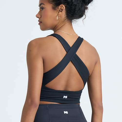 Image of POPSUGAR Sports Bras for Women - Y Back, High Neck, Strappy & Long Line Padded Racerback Bra Workout Yoga Top Racer Back Bra