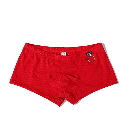 Naturemore Men's Sexy 3D Breathable Nylon Mesh Boxer Underwear Bag, Red, Medium3