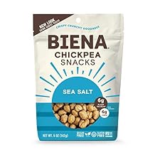 BIENA Chickpea Snacks, Sea Salt | Gluten Free | Vegan | Dairy Free | Plant Based Protein Single 5 oz. Bag