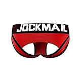 Sexy Herren Boxershorts Jockstrap Männer Sexy Unterwäsche Rückenfreies Gesäß Herren Strings Schwule Unterwäsche (M, 312ROT)