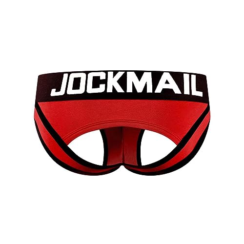 Sexy Herren Boxershorts Jockstrap Männer Sexy Unterwäsche Rückenfreies Gesäß Herren Strings Schwule Unterwäsche (XXL 312ROT)