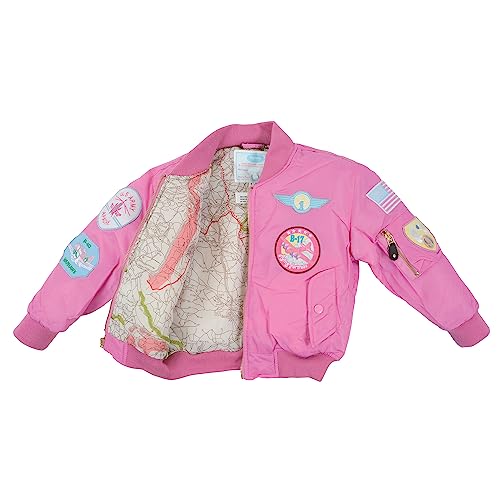 Youth MA-1 Flight Jacket | Pink, Nylon, With Patches2