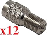 (Pack of TWELVE) Muzzys Double Seal Flow Through Valve Stem Tire Caps, Inflate Thru for High Pressure Truck Car RV Semi Bus Tires -INFLATE TIRES AND CHECK PRESSURE WITHOUT REMOVING THE CAPS!- V2B DS-1