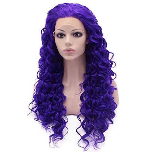 Purple Curly Lace Front Synthetic Hair Purple Wig Celebrity Natural Stylish Wig Curly At Mxangel
