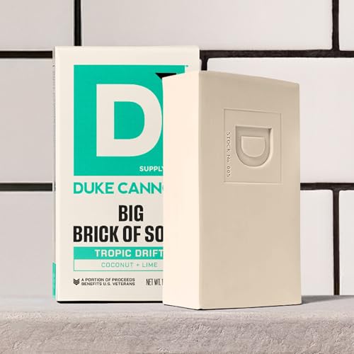 Image of Duke Cannon Big Brick of Soap Tropic Drift 3 Pack - Large 10 oz Men's Bar Soap with Coconut & Lime Scent, Triple-Milled Long-Lasting Body Soap for Daily Shower Use