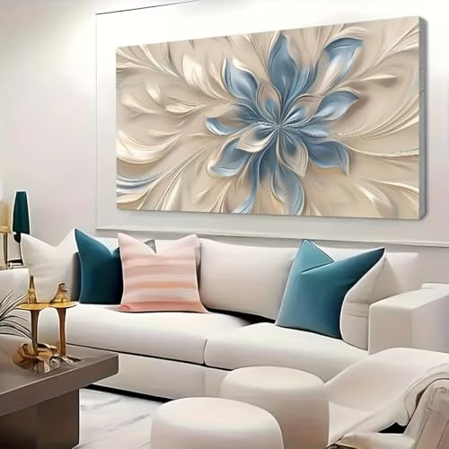 Toile florale de style nordique avec cadre texturé haut de gamme 50x102cm