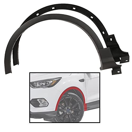 G-PLUS Fender Flare Compatible With 13-17 Ford Escape,Wheel Well Arch Opening Molding Flares Black Wheel Cover Protector (2 x Front Left+Front Right)