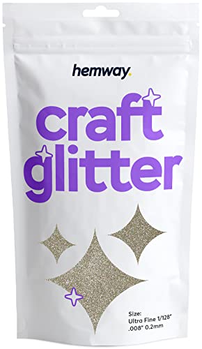 Hemway Champagne Craft Glitter 100 g 3,5 oz Ultra Fine/Extra Fine 1/128" 0,008" pour 0.2MM Arts Crafts Gobelets papier de verre Décorations projets de bricolage Cover