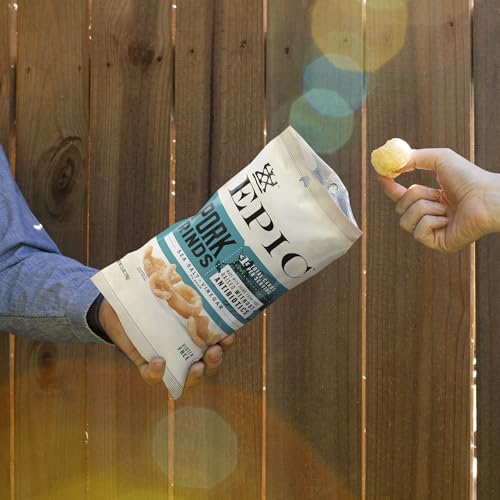 Image of EPIC Sea Salt and Vinegar Pork Rinds, Keto Friendly, Protein Snacks, 2.5 oz (Pack of 12)