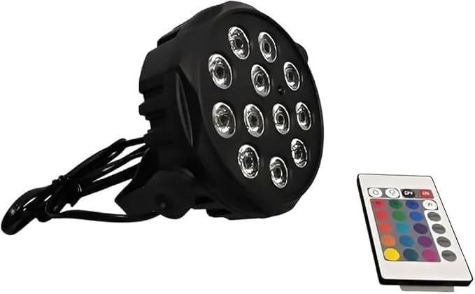 Image of LED Stage PAR Light | Multi-Color RGB DJ Disco Light for Party, Concert, Wedding & Event Lighting | DJ Light | Disco Light | Party Light | (12LED-DJLIGHT)