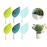 Incauca 6 PCS Plant Watering Leaf, 3 Color Leaflow Plant Pot Watering Funnel Devices, Creative House Flower Water Funnel, Drip Irrigation System for Indoor and Outdoor Potted Houseplants