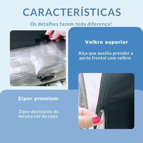 CAPA PARA LAVA E SECA SAMSUNG 18kg WD18T SMART TRANSPARENTE (PRETO) #4