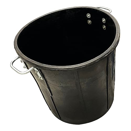 KELI - Poubelle 50L Caoutchouc Vulcanisé Naturel : Poignée de Transport - Qualité Professionnelle - Usage Multiple