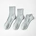 Bomeirc Men's Thin Breathable Socks - 3 Pairs Summer Crew Socks Low Cut Casual Athletic Socks for Men Size 8-13 (Ankle Gray)