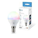 Garza Smarthome - Bombilla LED Inteligente Wifi Esférica G45 E14 5W (40W de Equivalencia) RGB+CCT, Intensidad regulable, Programable, Control por Voz y App (Alexa/Google Home), Wifi 2,4 GHz