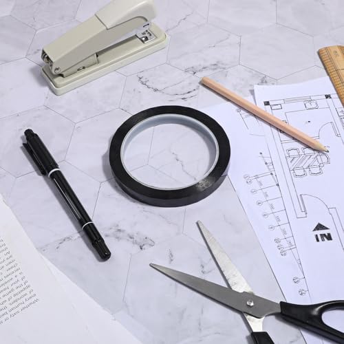 Klebeband Schwarz 50mX12mm Whiteboard Klebeband Selbstklebendes Band Whiteboard Markierungsband Raster Gridding Kennzeichnen Schwarzes Grafikband Künstler-Klebebands Dünnes Linienband für Zuhause