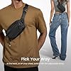 tomtoc Aviator-T33 1.5L Crossbody Sling Bag for Women Men - Lightweight Fanny Pack with Adjustable Strap, Water-Resistant, RFID Blocking - Travel Running Hiking Waist Pouch, Gift Idea(Black) #4