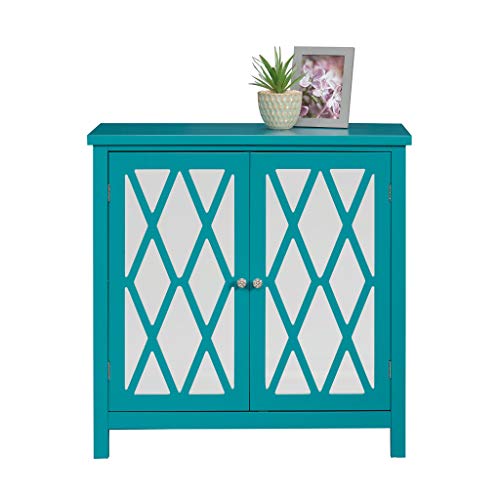 Sauder Harbor View Accent Storage Cabinet, Caribean Blue Finish #TOP3