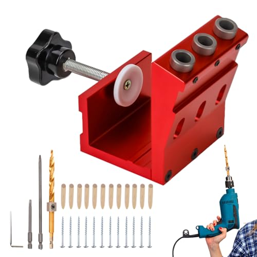 zjhukfmc Plantilla de agujeros de bolsillo, resistente calibre de perforación, guía de sierra compacta ajustable para carpintería y construcción de muebles