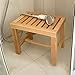 Tabouret De Douche pour Salle De Bain, Banc De Siège en Bois pour Douche | Tabouret De Bain Spa Antidérapant pour Personnes Âgées Handicapées | Accueil Repose-Pieds Chaise De Bain Imperméable 42×28×3