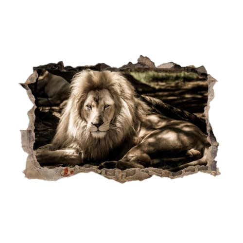 Lion 3D Wall Sticker Room Decor Bedroom Decal Landscape Removable Kids Boys Girls Wall Tattoo Nature Animal For Home Decor Art Mural Wallpaper Window Wall Stickers Murals 47"W X 31"H #TOP8
