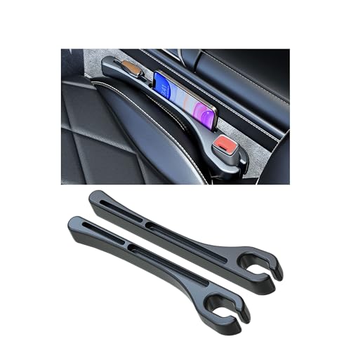 Jectam Car Seat Gap Filler, Leather Car Gap Filler Universal Fit for Most Cars and Trucks, Fill The Gap Between Seat and Consoles, Prevents Things from Falling Out, Pack of 2 PCS (Black) by Jectam - Used condition - US$7.20