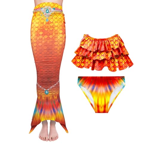 DNFUN 3 PCS Girls Swimsuit Bathing Suits Bikini with Cover Up Birthday Gift for Girls2