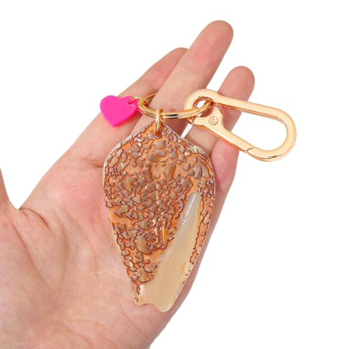 Personalized Hebrew Cone Shell Keychain - Textile Cone Shell Bag Charm