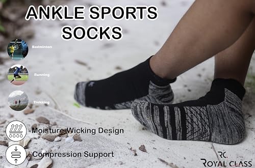 Image of RC. ROYAL CLASS Ankle Cotton Cushioned Socks for Men & Women, Hi-Performance, Breathable, Anti-Odour, Moisture Wicking, Durable socks, Pack of 4 Pairs