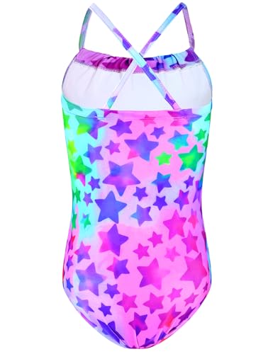 Image of TENVDA Girls Swimsuit Summer Beach Sport Halter Bathing Suits One Piece Swimwear for 2-12 Years Old Kids