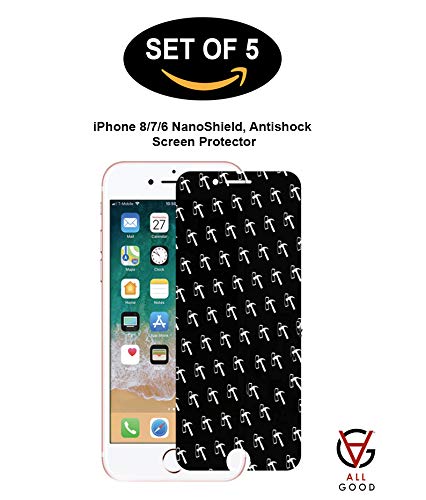 [5-Pack] Allgood Apple iPhone 8, Apple iPhone 7, Apple iPhone 6, Apple iPhone 6s Nanoshield Screen Protector (Also Known as Nanoshield Screen Protector for iPhone 8, iPhone 7, iPhone 6, iPhone 6s)