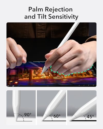 Image of ESR Pencil (1st Generation) for iPad 2018-2026, Tilt Sensitivity, Palm Rejection, Compatible with iPad 11th(A16) /10th Generation,Air 11 inch /13 inch, Pro 11 inch /12.9 inch /13 inch,Mini 6 /5, White