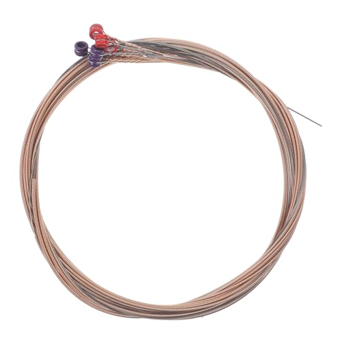SUPVOX 6pcs Acoustic Guitar Strings Folk Guitar Replacement Strings Bright Tone Long Sustain for Fingerpicking Bending