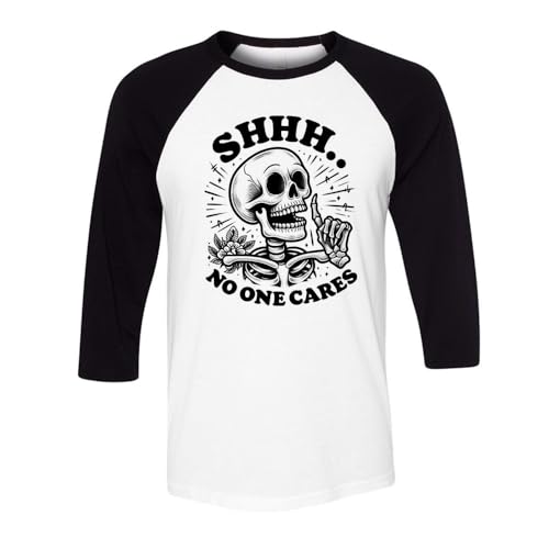 Shhh No One Cares Three-Quarter Raglan Sleeve Baseball Shirt Unisex miniatura 1